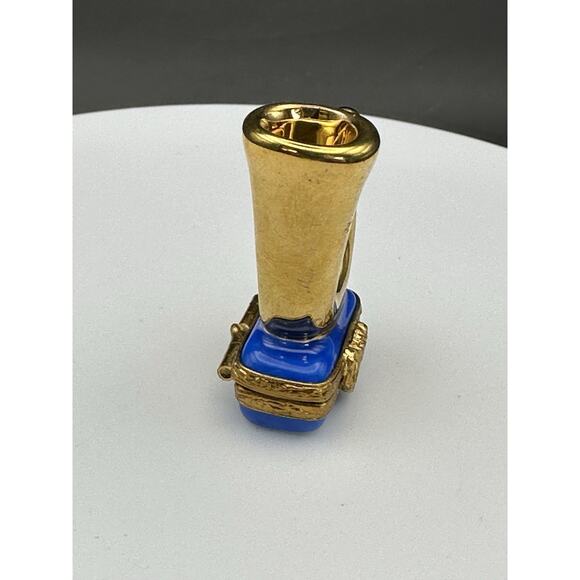 Limoges Peint Main Porcelain Trinket Box Hunting Horn Tiny Fox Signed Limit Ed. - Picture 5 of 11